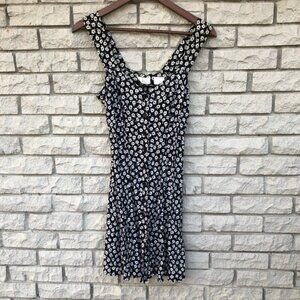 Vintage 90’s Moda Int’l  Black and White Floral Printed Mini Dress Size 8